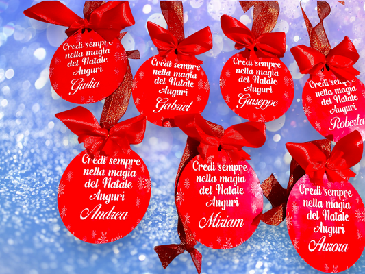 Palline di Natale Personalizzate con Nome e Dedica