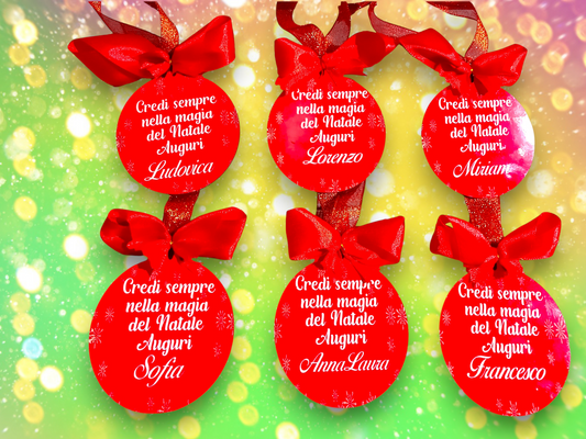 Palline di Natale Personalizzate con Nome e Dedica